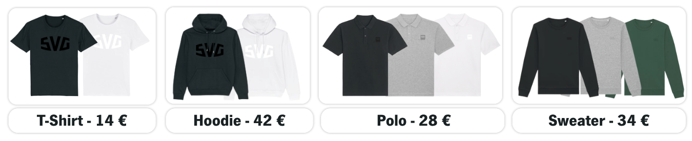 SVG Shirts und Preise Übersicht